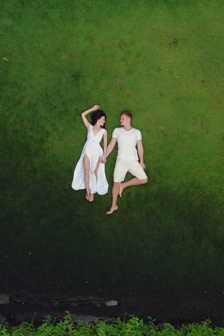Happy Couple Relaxing Outside
